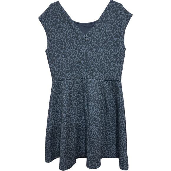 Ann Taylor Loft Dress Size 12 Gray Black Leopard Sleeveless Fit And Flare Office - Picture 2 of 6